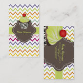 Carte De Visite PixDezines keylime tourne cupcake+chevron (Devant / Derrière)