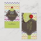 Carte De Visite PixDezines keylime tourne cupcake+chevron (Devant / Derrière)