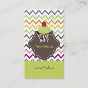 Carte De Visite PixDezines keylime tourne cupcake+chevron