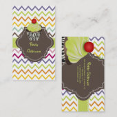 Carte De Visite PixDezines keylime tourne cupcake+chevron (Devant / Derrière)