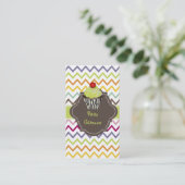Carte De Visite PixDezines keylime tourne cupcake+chevron (Debout devant)