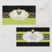 Carte De Visite PixDezines keylime tourne cupcake+pinstripes (Devant / Derrière)