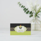 Carte De Visite PixDezines keylime tourne cupcake+pinstripes (Debout devant)
