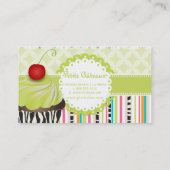Carte De Visite PixDezines keylime tourne cupcake+stripes (Dos)