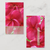Carte De Visite PixDezines KONA PINK PLUMERIAS (Devant / Derrière)