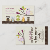 Carte De Visite PixDezines La garderie de Whoot (Devant / Derrière)