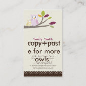 Carte De Visite PixDezines La garderie de Whoot (Dos)