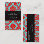 Carte De Visite PixDezines la paloma Damask/DO-IT-YOURSELF arrière (Devant / Derrière)