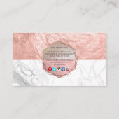 CARTE DE VISITE PIXDEZINES LASHES+MICROBLADING MARBRE ROSE OR (Dos)