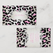 Carte De Visite PixDezines léopard/champagne rose (Devant / Derrière)