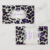 Carte De Visite PixDezines léopard/champagne violet électrique (Devant / Derrière)