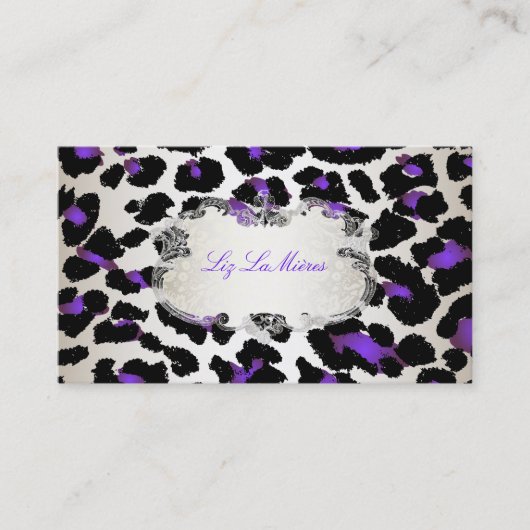 Carte De Visite PixDezines léopard/champagne violet électrique (Devant)