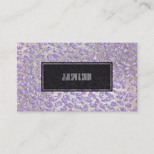 Carte De Visite PixDezines léopard/lilas/fausse parties scintillan