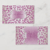 Carte De Visite PixDezines léopard rose/champagne (Devant / Derrière)