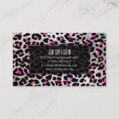 Carte De Visite PixDezines léopard/rose électrique/faux argent (Dos)