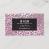 Carte De Visite PixDezines léopard/rose/faux gliter+argent (Dos)