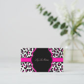 Carte De Visite PixDezines Leopard, rose vif (Debout devant)
