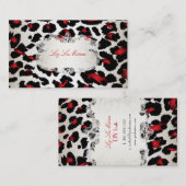 Carte De Visite PixDezines léopard rouge/champagne (Devant / Derrière)