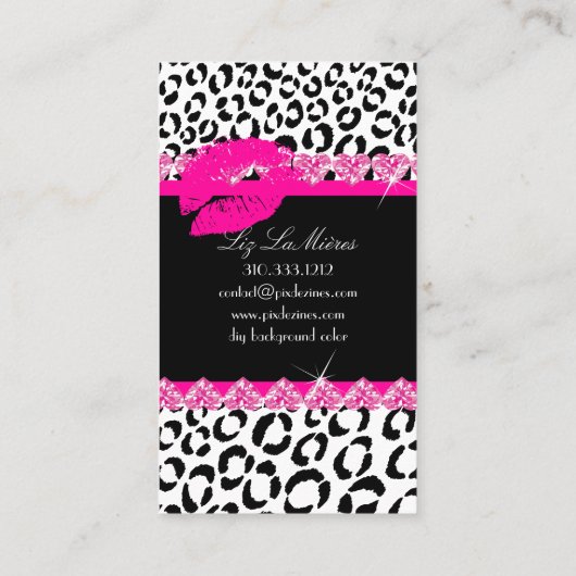 Carte De Visite PixDezines lèvres chaudes+léopard sassy (Dos)
