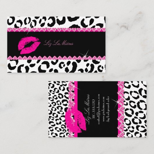 Carte De Visite PixDezines lèvres chaudes+léopard sassy (Devant / Derrière)