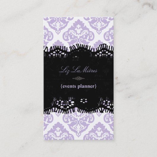 Carte De Visite PixDezines Lilac Olivia Damask/do-it-yourself arri (Devant)