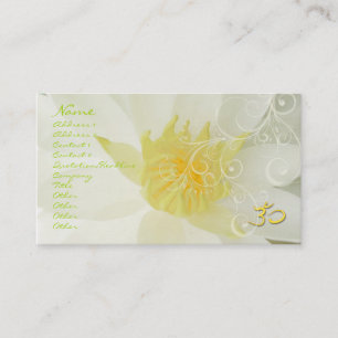 Carte De Visite PixDezines lotus blanc/nymphéa + tourbillons nacré