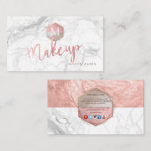 CARTE DE VISITE PIXDEZINES MAKE-UP ARTISTE MARBLE FAUX ROSE OR (Devant / Derrière)