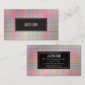 Carte De Visite PixDezines malibu plaid/faux argent (Devant / Derrière)