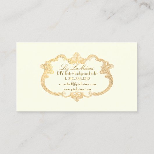 Carte De Visite PixDezines, manuscrits anciens/faux or/DO-IT-YOURS (Dos)