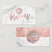CARTE DE VISITE PIXDEZINES MAQUILLAGE MARBRE ARTISTE | OR ROSE FAU (Devant / Derrière)