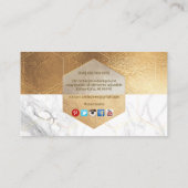 CARTE DE VISITE PIXDEZINES MARBLE FAUX GOLD BEE+HONEYCOMB (Dos)