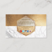 CARTE DE VISITE PIXDEZINES MARBLE FAUX GOLD+HONEYCOMB (Dos)