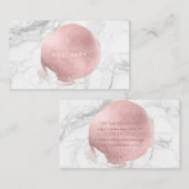 Carte De Visite PixDezines Marble+Faux Rose Gold Foil (Devant / Derrière)