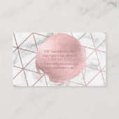 Carte De Visite PixDezines Marble+Faux Rose Gold Foil (Dos)