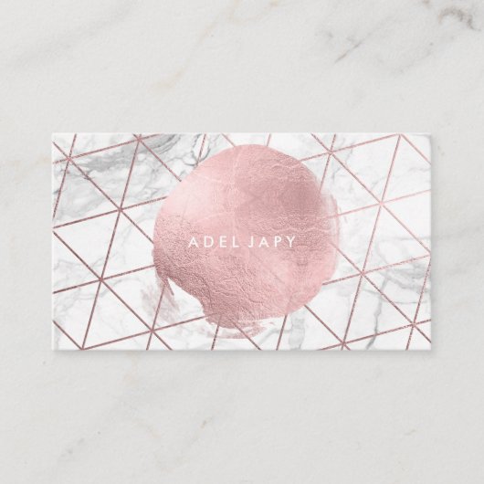 Carte De Visite PixDezines Marble+Faux Rose Gold Foil (Devant)