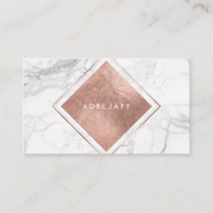 Carte De Visite PixDezines Marble+Faux Rose Gold Foil