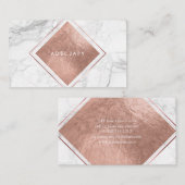 Carte De Visite PixDezines Marble+Faux Rose Gold Foil (Devant / Derrière)