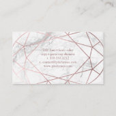 Carte De Visite PixDezines Marble+Faux Rose Gold Oval Gem Cut (Dos)