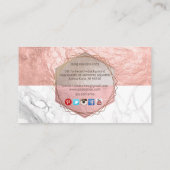 CARTE DE VISITE PIXDEZINES MARBRE FAUX ROSE OR+HONEYCOMB (Dos)