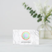 Carte De Visite PixDezines Marbre/Fleur de vie/Faux Foil (Debout devant)