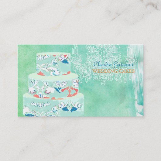 Carte De Visite PixDezines mariages gâteaux/aquarelle affecte (Devant)