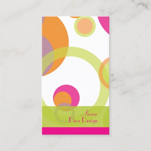 Carte De Visite PixDezines Mod Bubbles / Retro Syle + Colonnes (Devant)