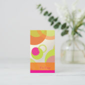 Carte De Visite PixDezines Mod Bubbles / Retro Syle + Colonnes (Debout devant)