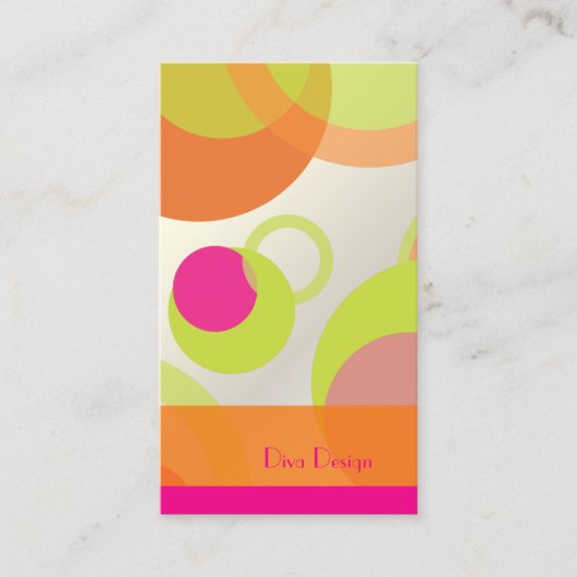 Carte De Visite PixDezines Mod Bubbles / Retro Syle + Colonnes (Devant)