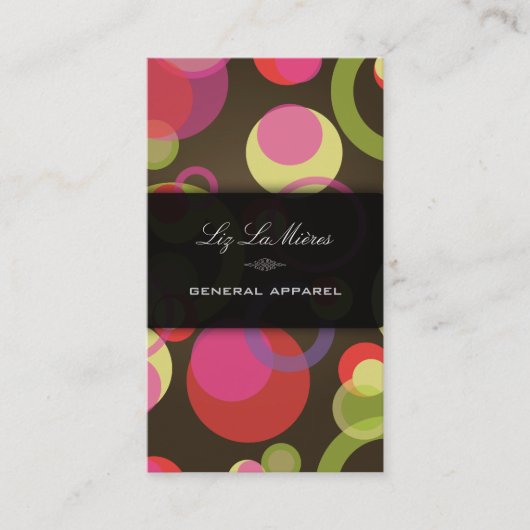 Carte De Visite PixDezines Mod Bubbles / Retro Syle + Colonnes (Devant)