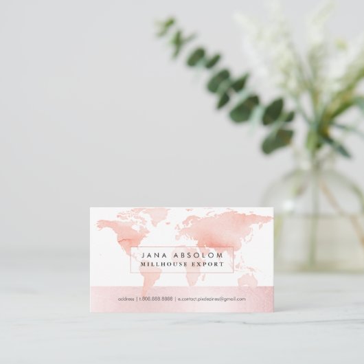 Carte De Visite PixDezines - mondial blush h2 world map (Debout devant)