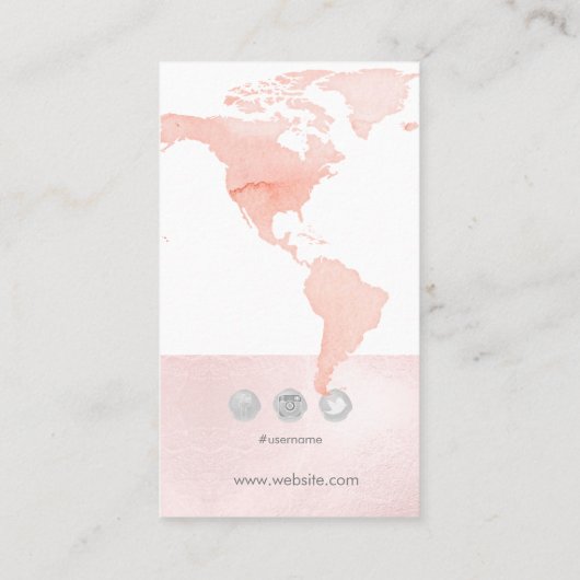 Carte De Visite PixDezines - mondial blush h2 world map (Dos)