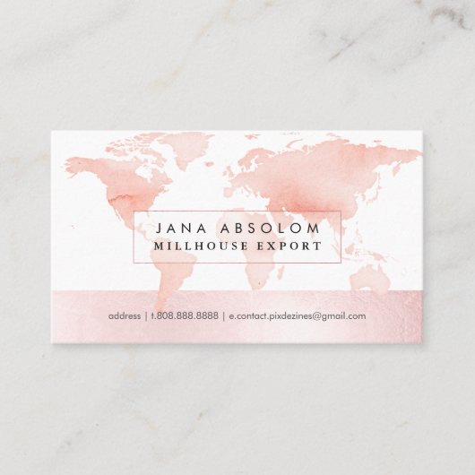 Carte De Visite PixDezines - mondial blush h2 world map (Devant)