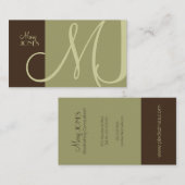 Carte De Visite PixDezines MONOGRAM En Rétro/DO-IT-YOURSELF Couleu (Devant / Derrière)