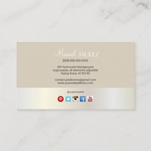 Carte De Visite PixDezines Monogramme, Chic, Élégant, Intemporel (Dos)